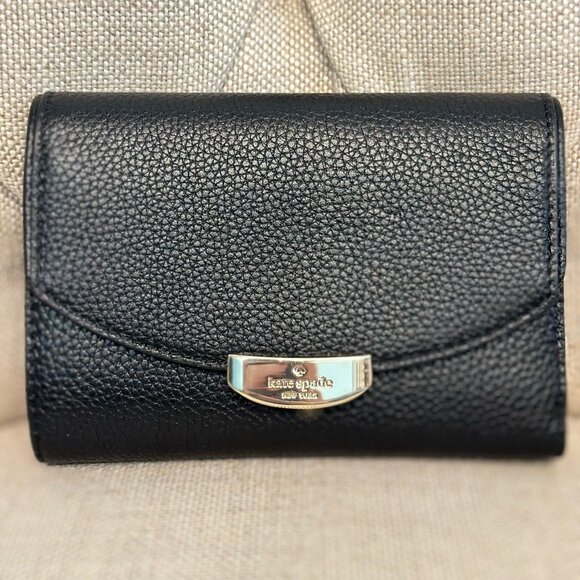 Coach Handbags - Kate Spade Black Callie Trifold Wallet Mulberry Street Leather Black Pre-Owned